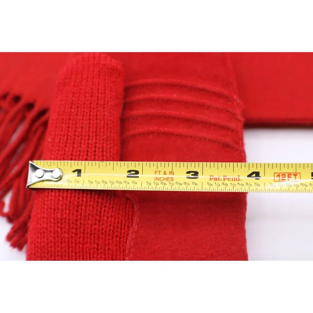 Isotoner Red Knit Mittens and Dillard Large Scarf Matching Set Lined Fleece Vtg - Picture 9 of 12